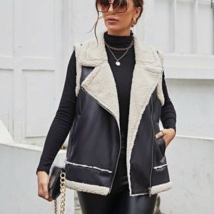 Shearling moto vest- Brand is called Relish NoLess